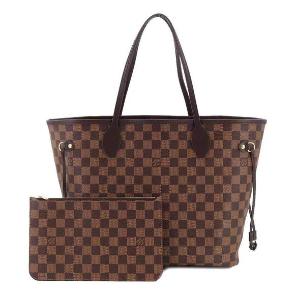 LOUIS VUITTON Neverfull MM Damier leather With porch Tote Bag N41358 Brown